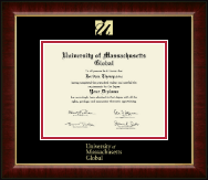 University of Massachusetts Global Gold Embossed Diploma Frame in Murano