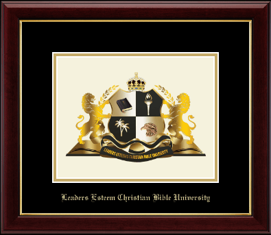 Leaders Esteem Christian Bible University diploma frame - Gold Embossed Diploma Frame in Gallery