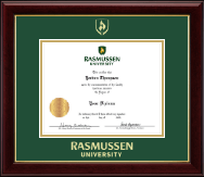 Rasmussen University Gold Embossed Diploma Frame in Gallery