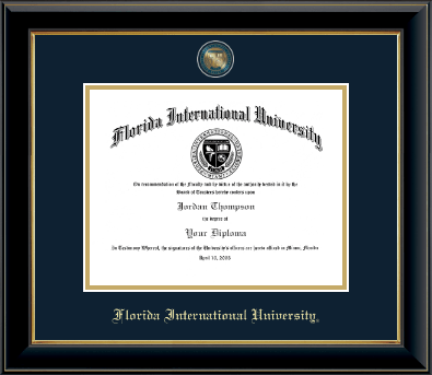 Florida International University diploma frame - Masterpiece Medallion Diploma Frame in Onyx Gold