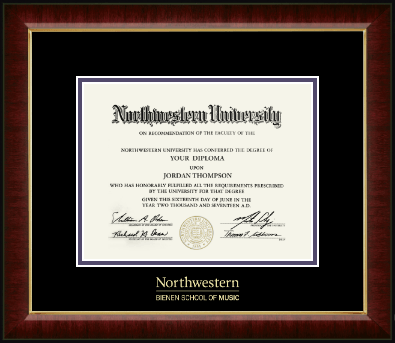 Northwestern University diploma frame - Gold Embossed Diploma Frame in Murano