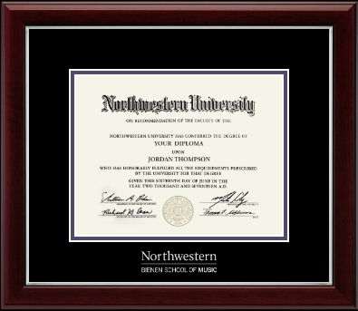 Northwestern University diploma frame - Silver Embossed Diploma Frame in Gallery Silver