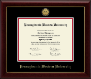 Pennsylvania Western University Gold Engraved Medallion Diploma Frame in Gallery