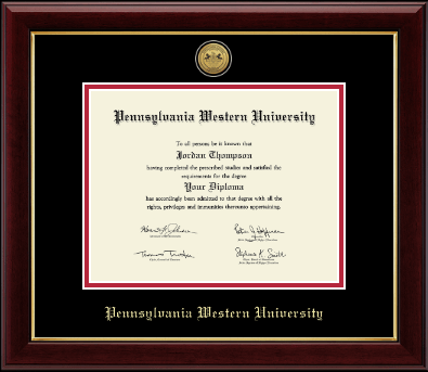 Pennsylvania Western University diploma frame - Gold Engraved Medallion Diploma Frame in Gallery