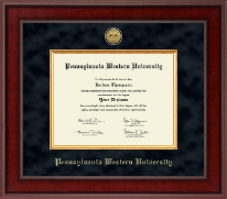 Pennsylvania Western University Presidential Gold Engraved Diploma Frame in Jefferson
