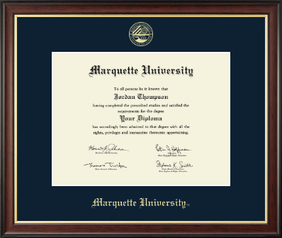Marquette University diploma frame - Gold Embossed Diploma Frame in Studio Gold