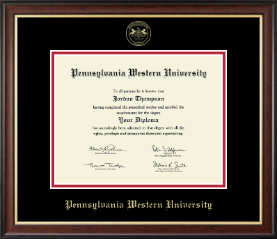 Pennsylvania Western University diploma frame - Gold Embossed Diploma Frame in Studio Gold