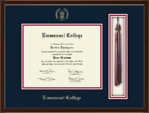 Emmanuel College Tassel Edition Diploma Frame in Delta