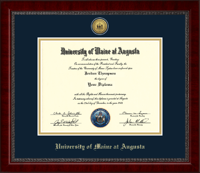 University of Maine at Augusta diploma frame - Gold Engraved Medallion Diploma Frame in Sutton