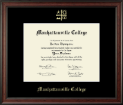 Manhattanville  College Gold Embossed Diploma Frame in Studio