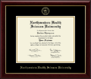 Northwestern Health Sciences University Gold Embossed Diploma Frame in Gallery