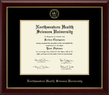 Northwestern Health Sciences University diploma frame - Gold Embossed Diploma Frame in Gallery