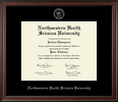 Northwestern Health Sciences University diploma frame - Silver Embossed Diploma Frame in Studio