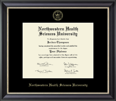 Northwestern Health Sciences University diploma frame - Gold Embossed Diploma Frame in Noir