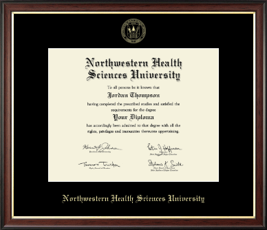 Northwestern Health Sciences University diploma frame - Gold Embossed Diploma Frame in Studio Gold
