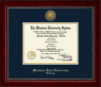 Montana State University Billings diploma frame - Gold Engraved Medallion Diploma Frame in Sutton