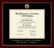 The University of Alabama at Birmingham Gold Engraved Medallion Diploma Frame in Sutton