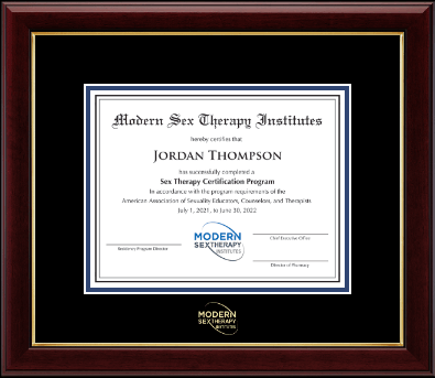 Modern Sex Therapy Institutes certificate frame - Gold Embossed Certificate Frame in Gallery
