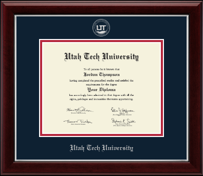 Utah Tech University diploma frame - Silver Embossed Diploma Frame in Gallery Silver