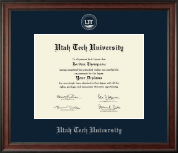 Utah Tech University Silver Embossed Diploma Frame in Studio