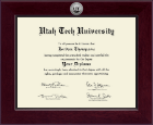 Utah Tech University diploma frame - Century Silver Engraved Diploma Frame in Cordova