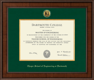 Dartmouth College diploma frame - Presidential Gold Engraved Diploma Frame in Madison