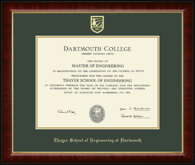 Dartmouth College diploma frame - Gold Embossed Diploma Frame in Murano