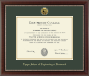 Dartmouth College Gold Engraved Medallion Diploma Frame in Chateau