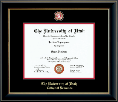 The University of Utah diploma frame - Masterpiece Medallion Diploma Frame in Onyx Gold