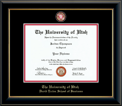The University of Utah diploma frame - Masterpiece Medallion Diploma Frame in Onyx Gold