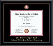 The University of Utah diploma frame - Masterpiece Medallion Diploma Frame in Onyx Gold