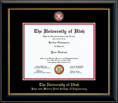 The University of Utah diploma frame - Masterpiece Medallion Diploma Frame in Onyx Gold