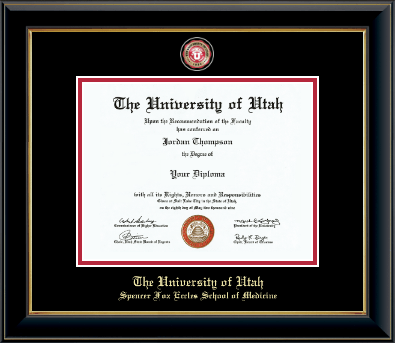 The University of Utah diploma frame - Masterpiece Medallion Diploma Frame in Onyx Gold