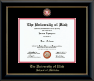 The University of Utah Masterpiece Medallion Diploma Frame in Onyx Gold