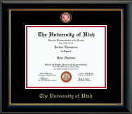The University of Utah diploma frame - Masterpiece Medallion Diploma Frame in Onyx Gold