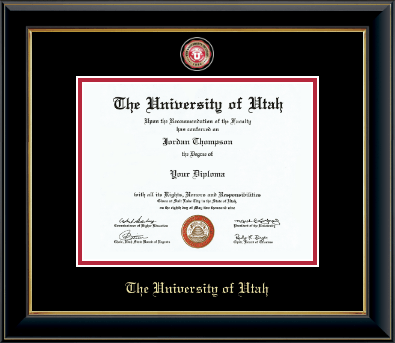 The University of Utah diploma frame - Masterpiece Medallion Diploma Frame in Onyx Gold