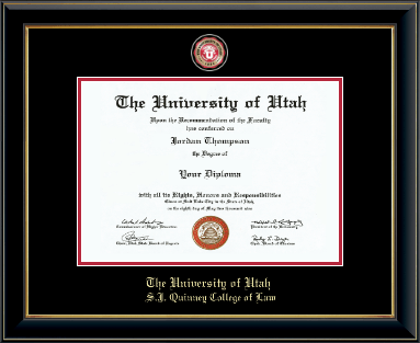 The University of Utah diploma frame - Masterpiece Medallion Diploma Frame in Onyx Gold