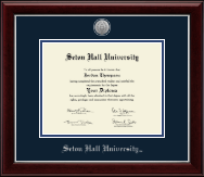 Seton Hall University diploma frame - Silver Engraved Medallion Diploma Frame in Gallery Silver