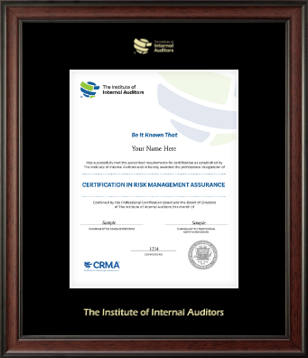 The Institute of Internal Auditors certificate frame - Gold Embossed Certificate Frame in Studio