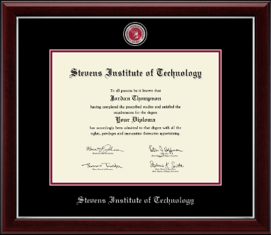 Stevens Institute of Technology diploma frame - Masterpiece Medallion Diploma Frame in Gallery Silver