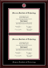 Stevens Institute of Technology diploma frame - Masterpiece Medallion Double Diploma Frame in Gallery Silver