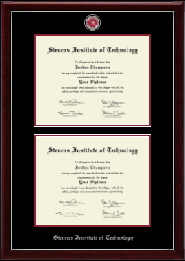 Stevens Institute of Technology diploma frame - Masterpiece Medallion Double Diploma Frame in Gallery Silver