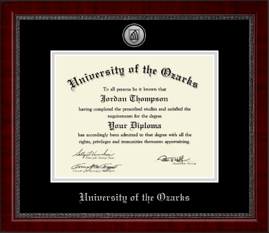 University of the Ozarks diploma frame - Silver Engraved Medallion Diploma Frame in Sutton