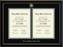 George Mason University diploma frame - Masterpiece Medallion Double Diploma Frame in Onyx Gold