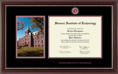 Stevens Institute of Technology diploma frame - Campus Scene Masterpiece Diploma Frame in Chateau