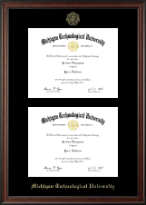 Michigan Technological University Double Diploma Frame in Studio