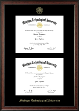 Michigan Technological University diploma frame - Double Diploma Frame in Studio