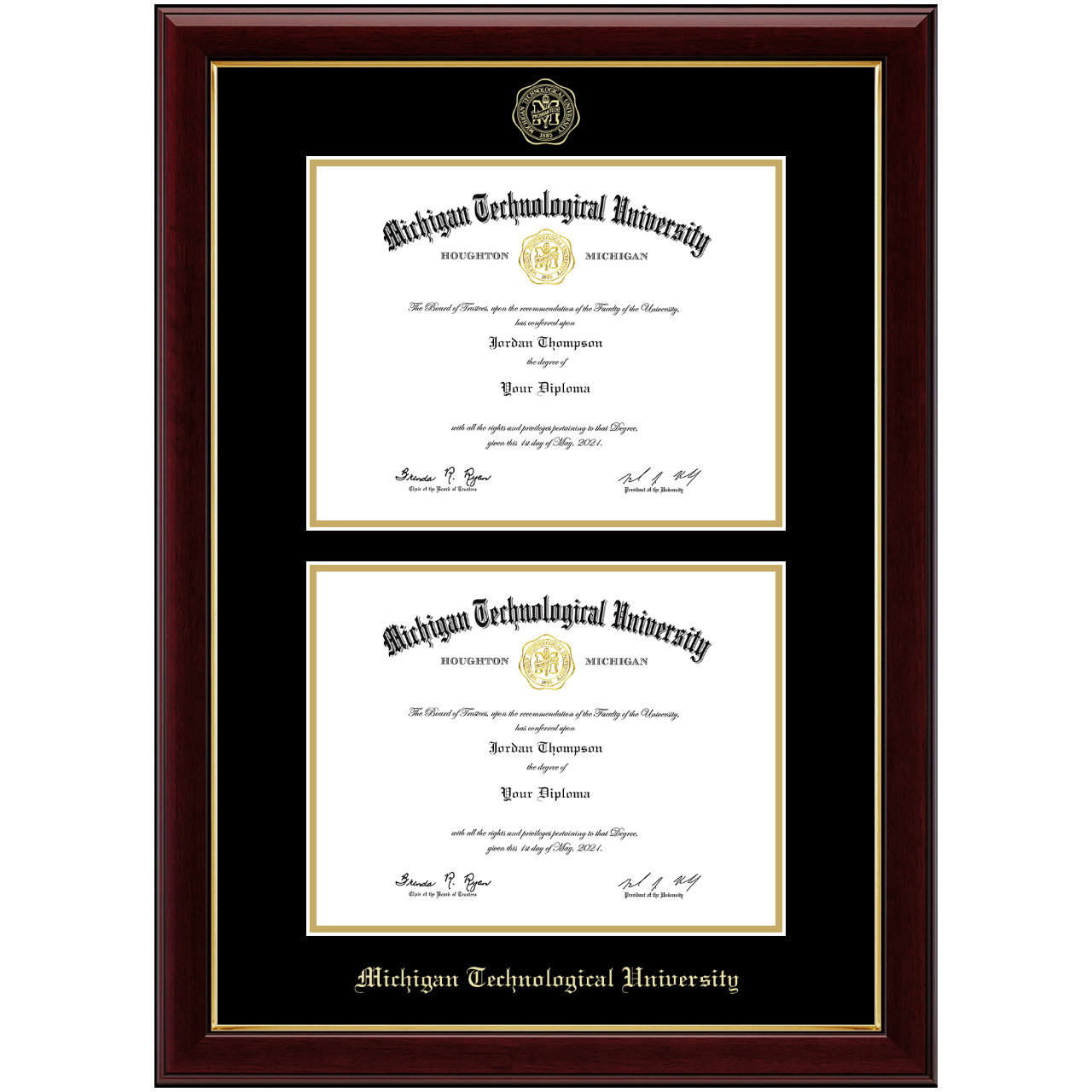 Double Diploma Frame in Gallery Michigan Technological University