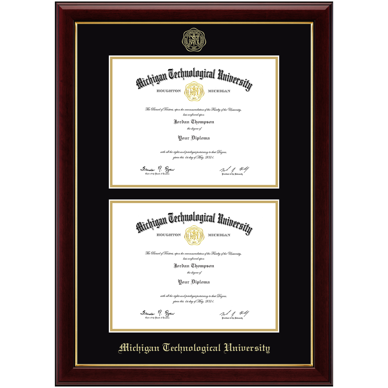 thumbnail image 2 of Governors State University Diploma Frame-Cherry Lacquer-w/Seal-Black On Gold Mat – Official Diploma Frames 2 of 11