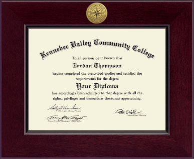 Kennebec Valley Community College diploma frame - Century Gold Engraved Diploma Frame in Cordova